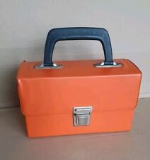 Vintage Kassettenkoffer Orange Druckknopf Retro 70er Musikkassetten Koffer 