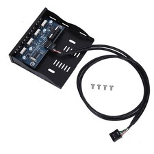 USB Front Panel 3.5'' Floppy Bay 9 Pin To 4 Interface USB 2.0 HUB For Fast/