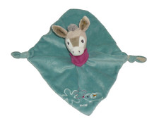 Steiff Esel Issy blau grau lila Schmusetuch Kuscheltuch Schnuffeltuch mit Knopf