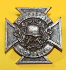 Orden Kriegerverein Kreuz 3,5cm Kriegerverein Lemberg Deutsch Reich 1WK Helm