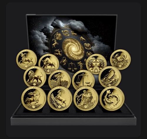 Sternzeichen goldmünzen set - sternzeichen,