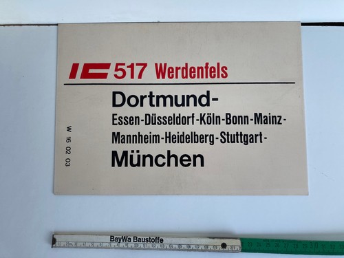 Zuglaufschild innen aus - db, ic