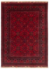 Afghan Handgeknüpfter Orientteppich 204x148 cm-Top Zustand,Orient,Carpet,Rug,Rot