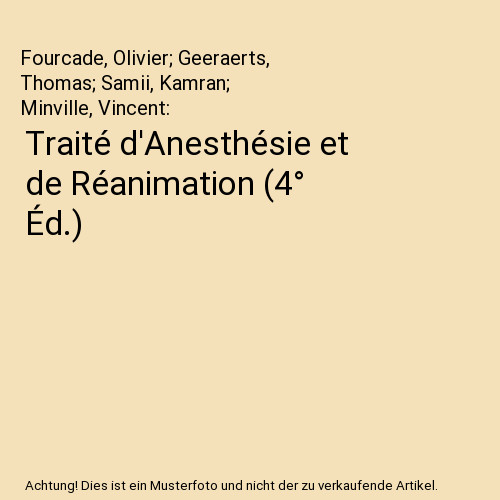 Traité anesthésie de - traité,
