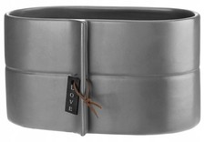 Blumentopf Keramik Grau Silber