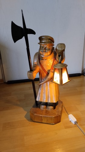 Holzfigur lampe nachtwächter - holzfigur,