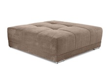 XXL-Hocker 120x120 cm für Big-Sofa Federkern Polstersitz Cord in Braun Taupe
