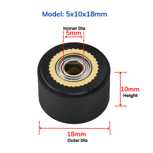 2pcs 5x10x18mm pinch roller - 2pcs,