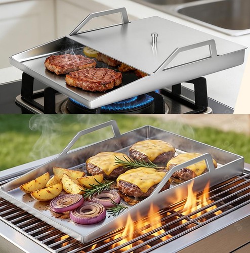 Edelstahl grillplatte set - edelstahl,