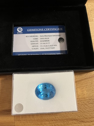 Swiss blue topas - swiss, 66,33