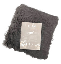 PREMIUM FUCHSFELL OPTIK DEKO  KISSEN  50 X 50 CM  ANTHRAZIT # SCHMUCKJAGD