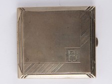 Alpacca Zigarettenetui 1930er Jahre Monogramm FB