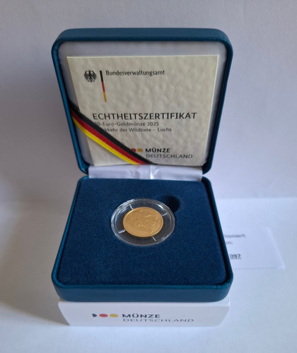 Euro goldmünze luchs 2025 - 20,