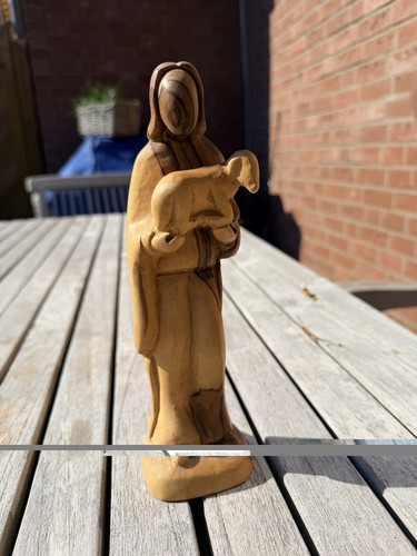 Jesus mit lamm - mit, holzfigur