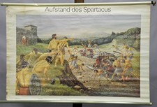 Schulwandkarte Rollbild Aufstand des Spartacus Sklaven Römische Legionen