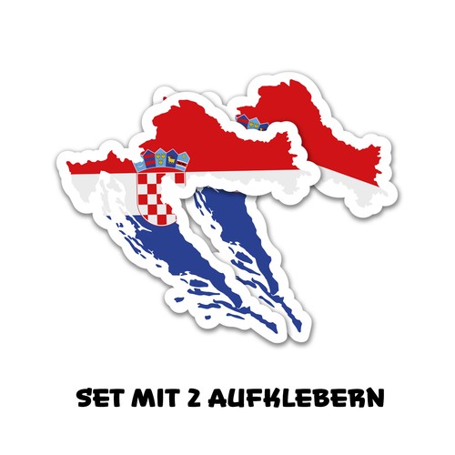 Aufkleber länderfahne - 2x,