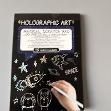 HOLOGRAPHIC ART MAGICAL SCRATCH PAD 36 BLÄTTER MAGISCHER KRATZ-BLOCK OHNE STIFTE