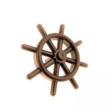 1x Lego Steuerrad 2x4x4 braun Pin ohne Schlitz Nautik Schiff Rad Boot Lenkrad 47