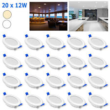 20er 12W LED Spot Einbaustrahler Deckenleuchte Set Ultraslim Einbauleuchte Lampe