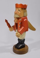 hübscher älterer ERZGEBIRGE NUSSKNACKER mit Zepter & Krone Figur Holzschnitzerei