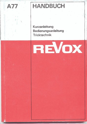 Originales revox handbuch - 1,