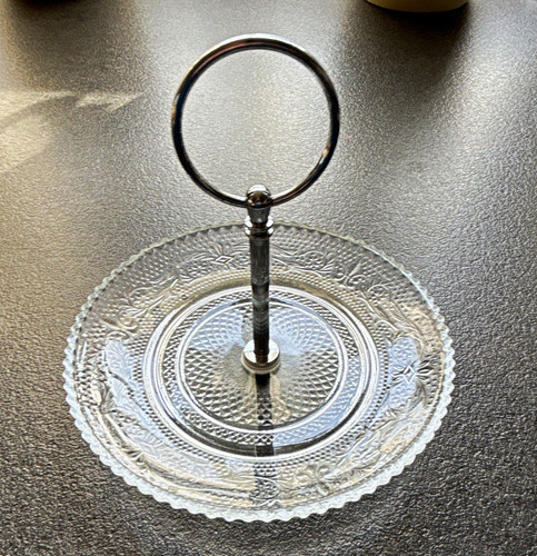 Runde glas servierplatte mit - runde,