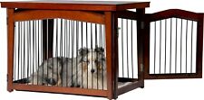 Design Hundekäfig Hundebox Holz Hundehaus Indoor Gitterbox Möbel Braun