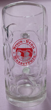 Alter Bierkrug Maßkrug Bruck-Bräu Wasserburg Glas 1 Liter 1,32 Kilogramm