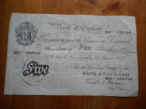 Bank england white - of, £5