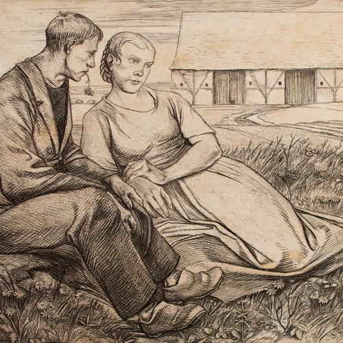 Rudolf schiestl bauern paar - bauern,