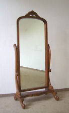 STAND-KIPP-SPIEGEL SPIEGEL GROSSER STANDSPIEGEL MAHGONI-HOLZ BRAUN ANTIK-STIL