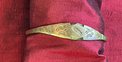 Messing armreif verziert - messing,