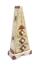 Pyramidenschrank Boho  Ethnomöbel Holz Kommode Bali Schränkchen Pyramide Ethno