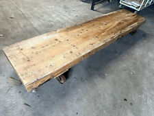 Vintage shabby 290cm XXL Echt Holz Rollbrett 290x60x40 Rollwagen Transportwagen