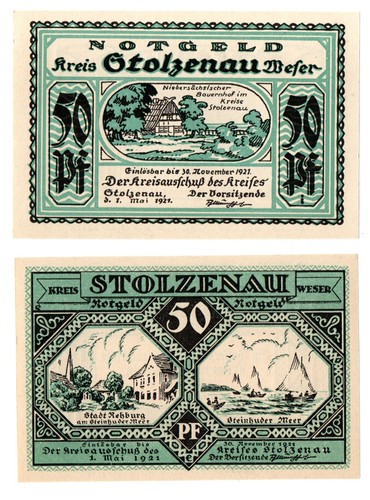 Notgeld kreis stolzenau - 2x,