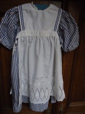 Kinder- Kinderkleid - markenlos mit Puffärmeln - blau-weiß - Gr 86 - 92