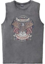 Neu Muskel-Shirt in ausgewaschener Optik Gr 52/54 (L) Schiefergrau Baumwolle-Top