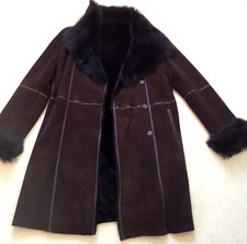 Basler/Mantel gewachsenes Fell, 42, braun, Fell schwarz  fast neu