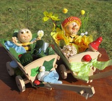 2er set figur handwagen holz - figur,