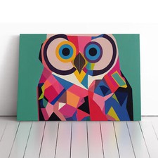 Abstract Owl In Colour Canvas