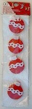 4 Bastelclips aus Filz, Motiv: Rote Weihnachtskugeln