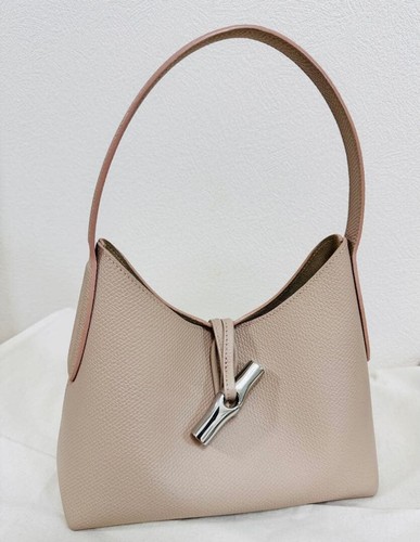 Longchamp leder hobo bag - hobo, beige