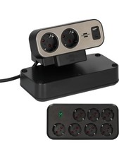 Brennenstuhl Estilo Duplex Tischsteckdosenleiste mit Schalter Überspannungsschut