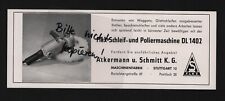 STUTTGART, Werbung 1960, Ackermann & Schmitt KG Maschinen-Fabrik Flex-Schleif-Po