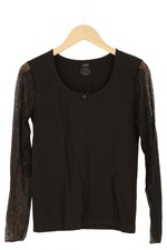 THOM BY THOMAS RATH Damen Langarmshirt Schwarz Spitze Gr. 40; L Elegant