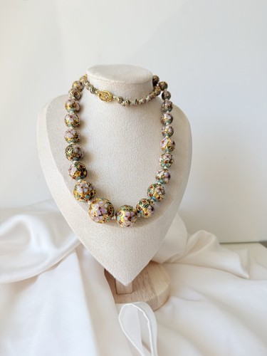 Vintage cloisonné perlenkette - vintage,