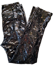 Damen Wetlook Vinyl Lack PU Schwarz Jeggins Jeans Style STRETCH Gr. M