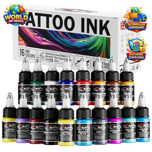 Tattoo farbe set basic - farbe, 16