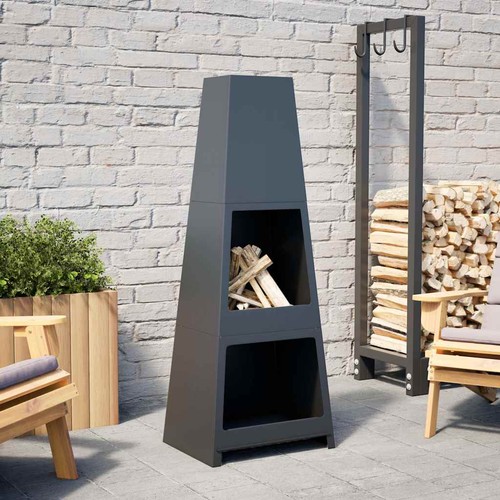 Gartenkamin mit holzablage - mit,