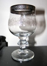 6 Murano Medici Gläser Weingläser - Platinrand - ca. 12,5cm hoch Top Zustand